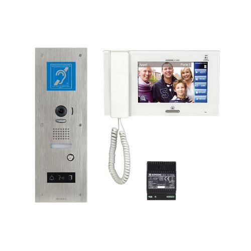 Kit vidéo accessibilité avec platine inox encastrée - JAIP/PS4AEDFLBM - AIPHONE