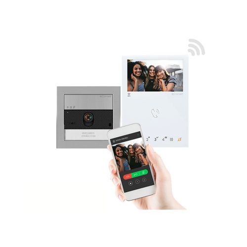 Kit de interfono ultra y mini manos libres Wi-fi Simplebus 2 - KVU8190W - Comelit