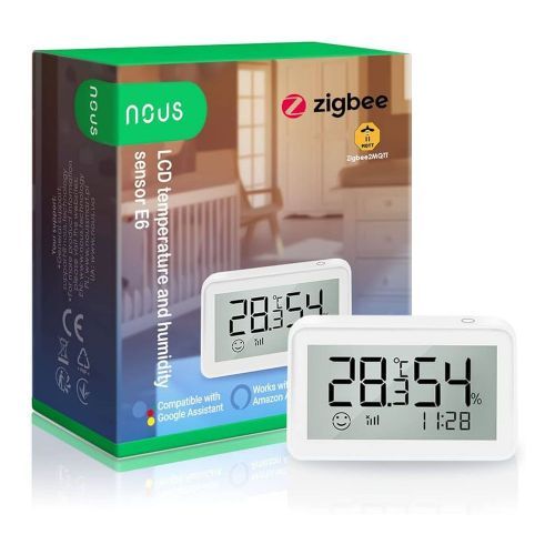 Sensor de temperatura y humedad LCD Zigbee 3.0 - NOUS-E6 - NOUS