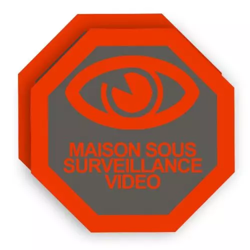 Autocolante de vídeo de vigilância dissuasor
